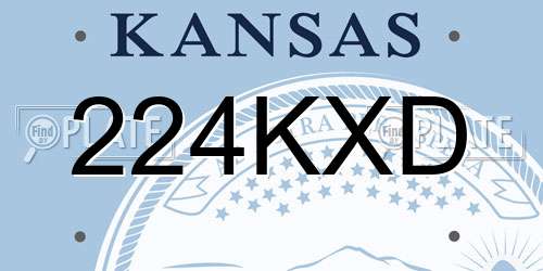 224KXD Kansas License Plate