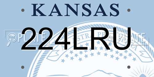224LRU Kansas License Plate