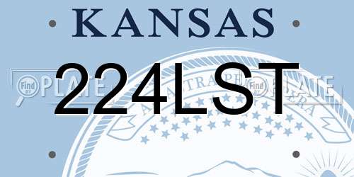 224LST Kansas License Plate