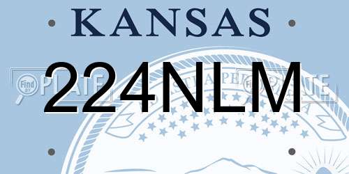 224NLM Kansas License Plate