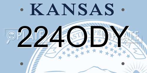 224ODY Kansas License Plate