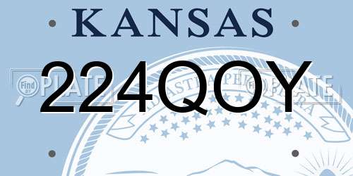 224QOY Kansas License Plate