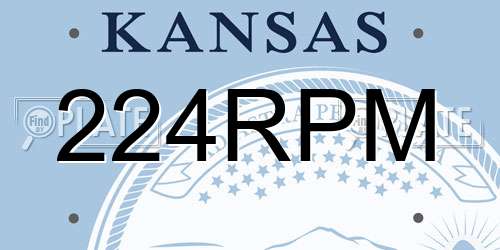 224RPM Kansas License Plate