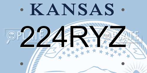 224RYZ Kansas License Plate