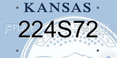 224S72 Kansas License Plate