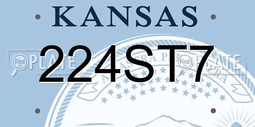 224ST7 Kansas License Plate