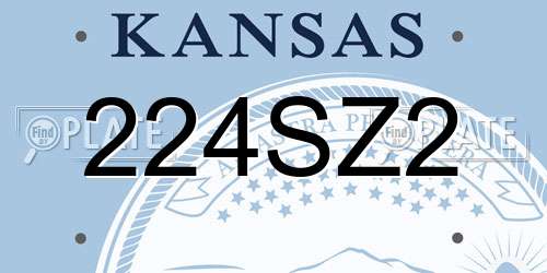 224SZ2 Kansas License Plate