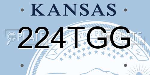 224TGG Kansas License Plate