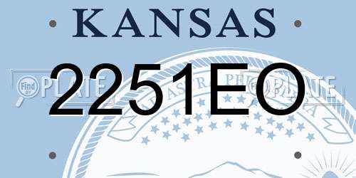 2251EO Kansas License Plate