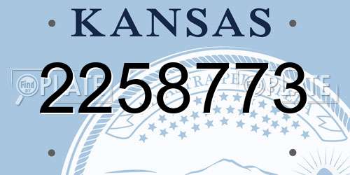 2258773 Kansas License Plate