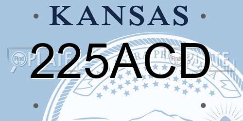 225ACD Kansas License Plate
