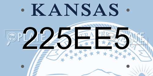 225EE5 Kansas License Plate