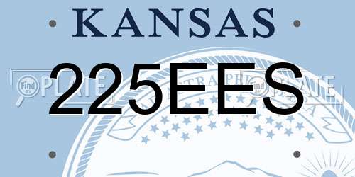 225EES Kansas License Plate