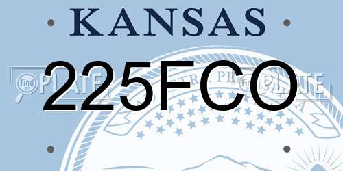 225FCO Kansas License Plate