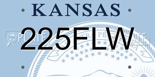 225FLW Kansas License Plate