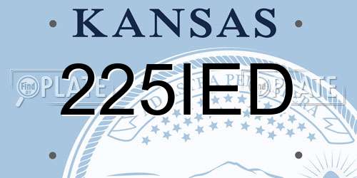 225IED Kansas License Plate