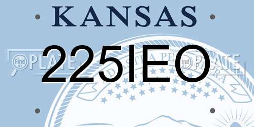 225IEO Kansas License Plate