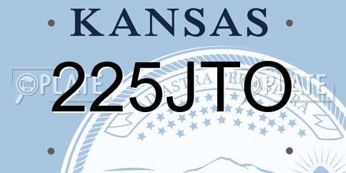 225JTO Kansas License Plate