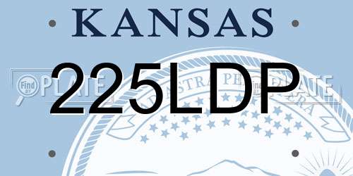 225LDP Kansas License Plate