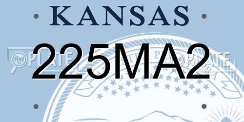 225MA2 Kansas License Plate