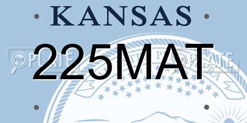 225MAT Kansas License Plate