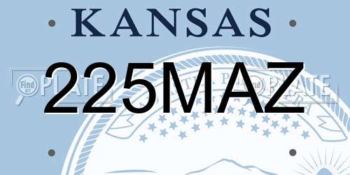 225MAZ Kansas License Plate