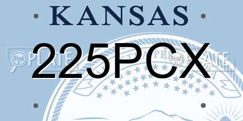 225PCX Kansas License Plate