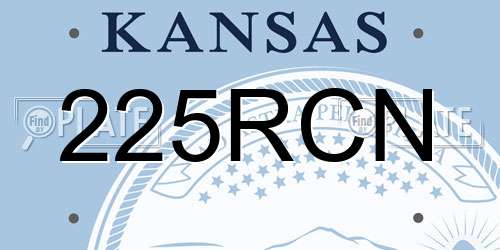 225RCN Kansas License Plate
