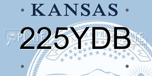 225YDB Kansas License Plate
