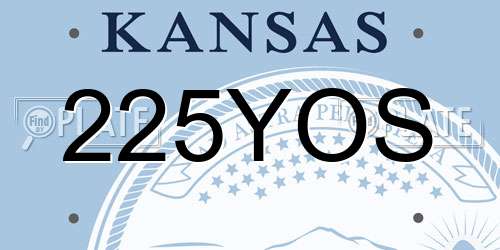 225YOS Kansas License Plate