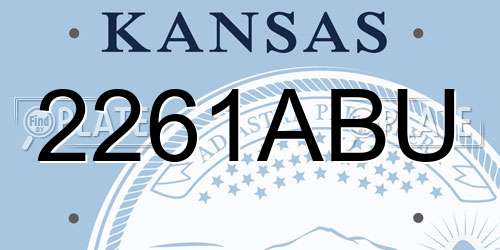 2261ABU Kansas License Plate