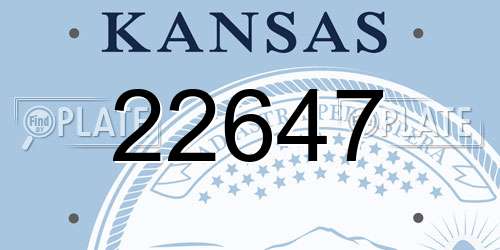 22647 Kansas License Plate