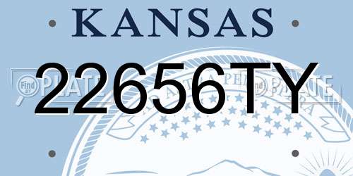 22656TY Kansas License Plate