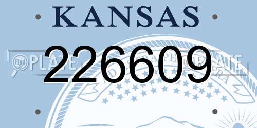 226609 Kansas License Plate
