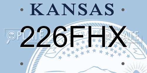226FHX Kansas License Plate