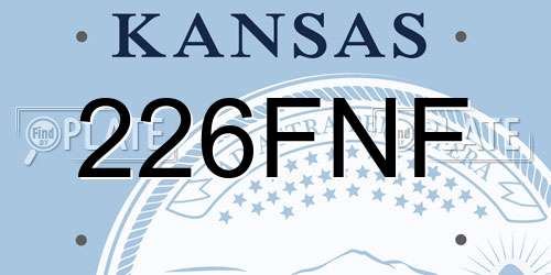 226FNF Kansas License Plate