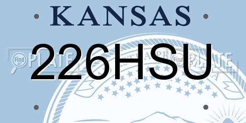 226HSU Kansas License Plate