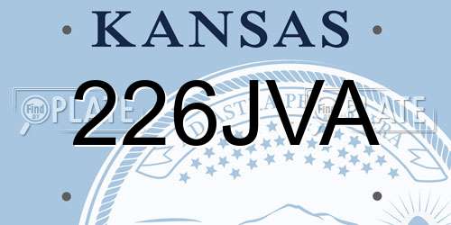226JVA Kansas License Plate