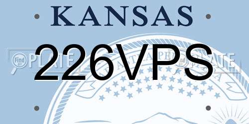 226VPS Kansas License Plate
