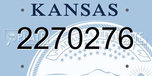 2270276 Kansas License Plate