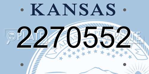2270552 Kansas License Plate
