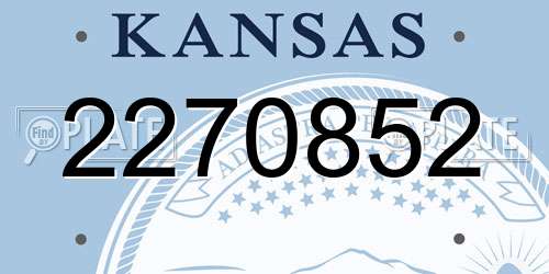2270852 Kansas License Plate