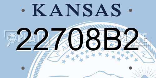 22708B2 Kansas License Plate