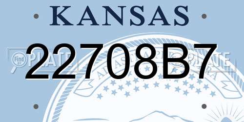 22708B7 Kansas License Plate