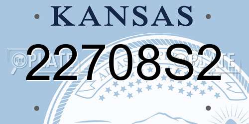 22708S2 Kansas License Plate