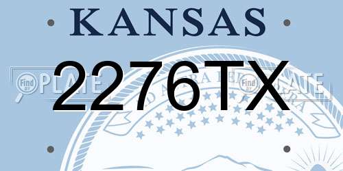 2276TX Kansas License Plate