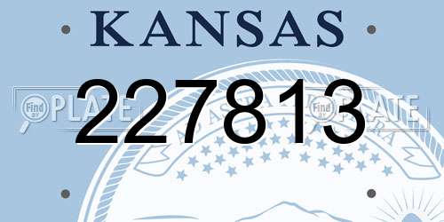 227813 Kansas License Plate