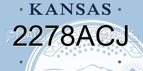 2278ACJ Kansas License Plate