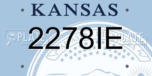 2278IE Kansas License Plate