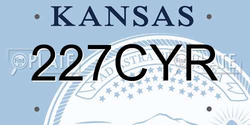 227CYR Kansas License Plate